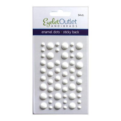 Eyelet outlet -  Enamel Dots autocollant «Matte White» 54 / emballage